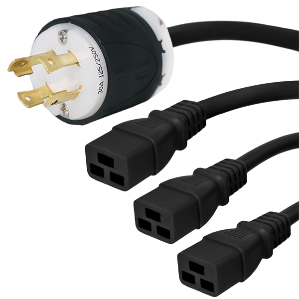 [ACC-IBX-10043-10] L14-30P to 3x C19 Splitter Power Cords